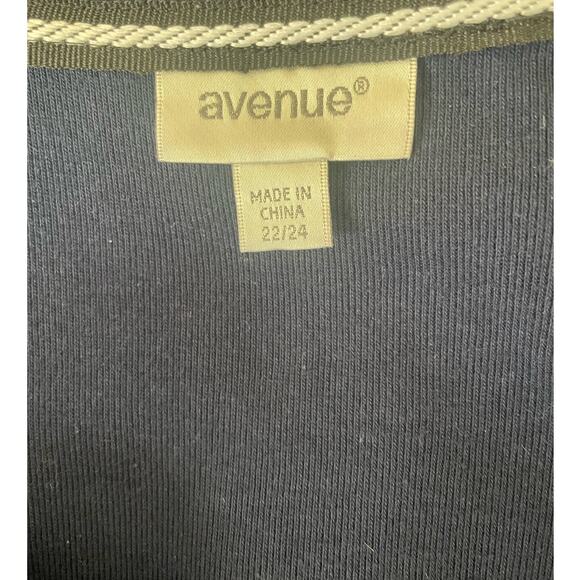 Avenue Women Tunic Top 22/24 Navy 3/4 Sleeve Stretch Cotton Casual Workwear - Picture 2 of 9